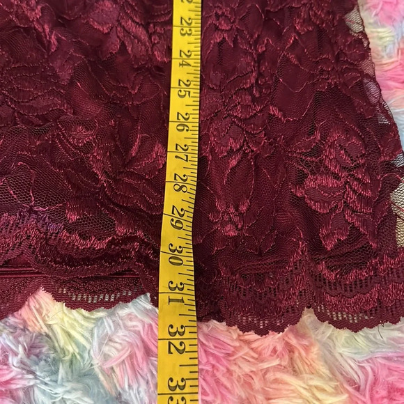David Rose Vintage Burgundy 2 Piece Lace Suit with Skirt and Top Sz 16w - Picture 10 of 14